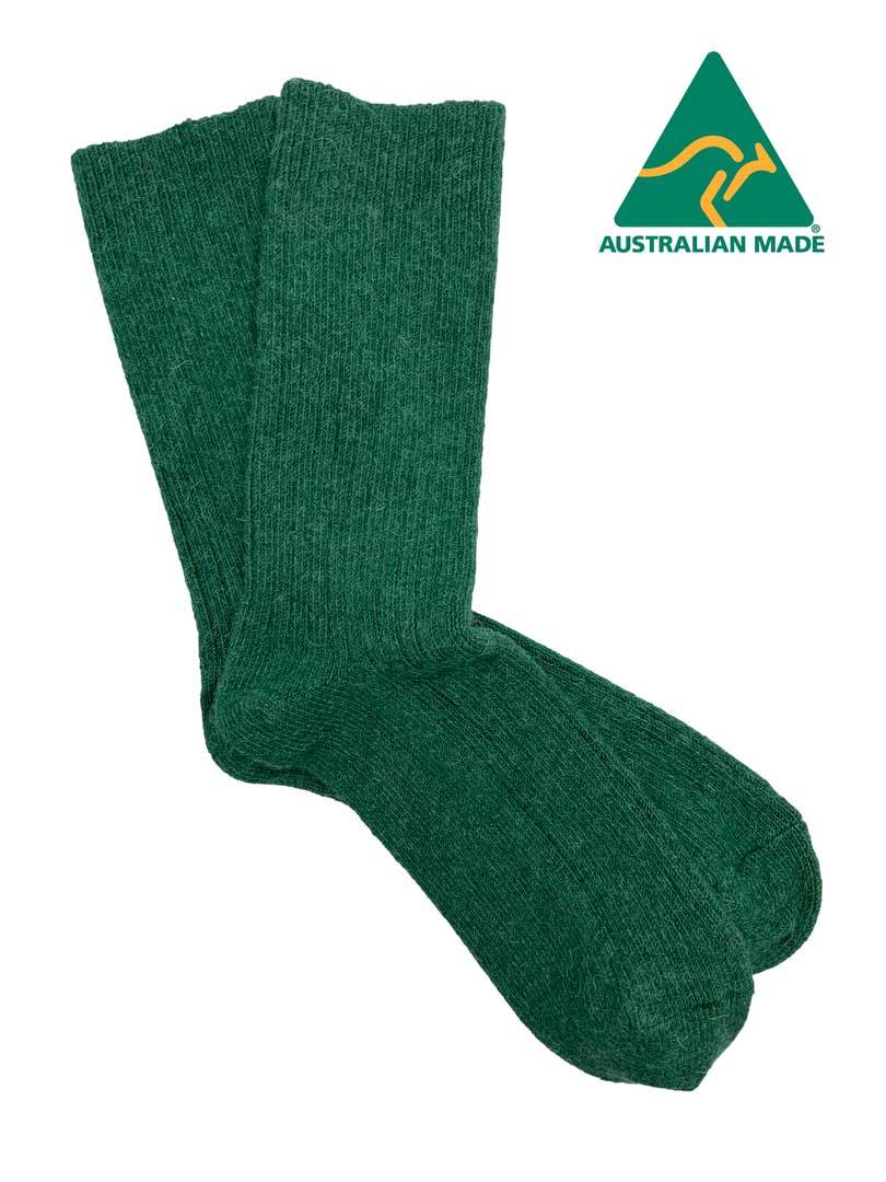 Alpaca Thick Comfort Sock - Hunter Green - 2