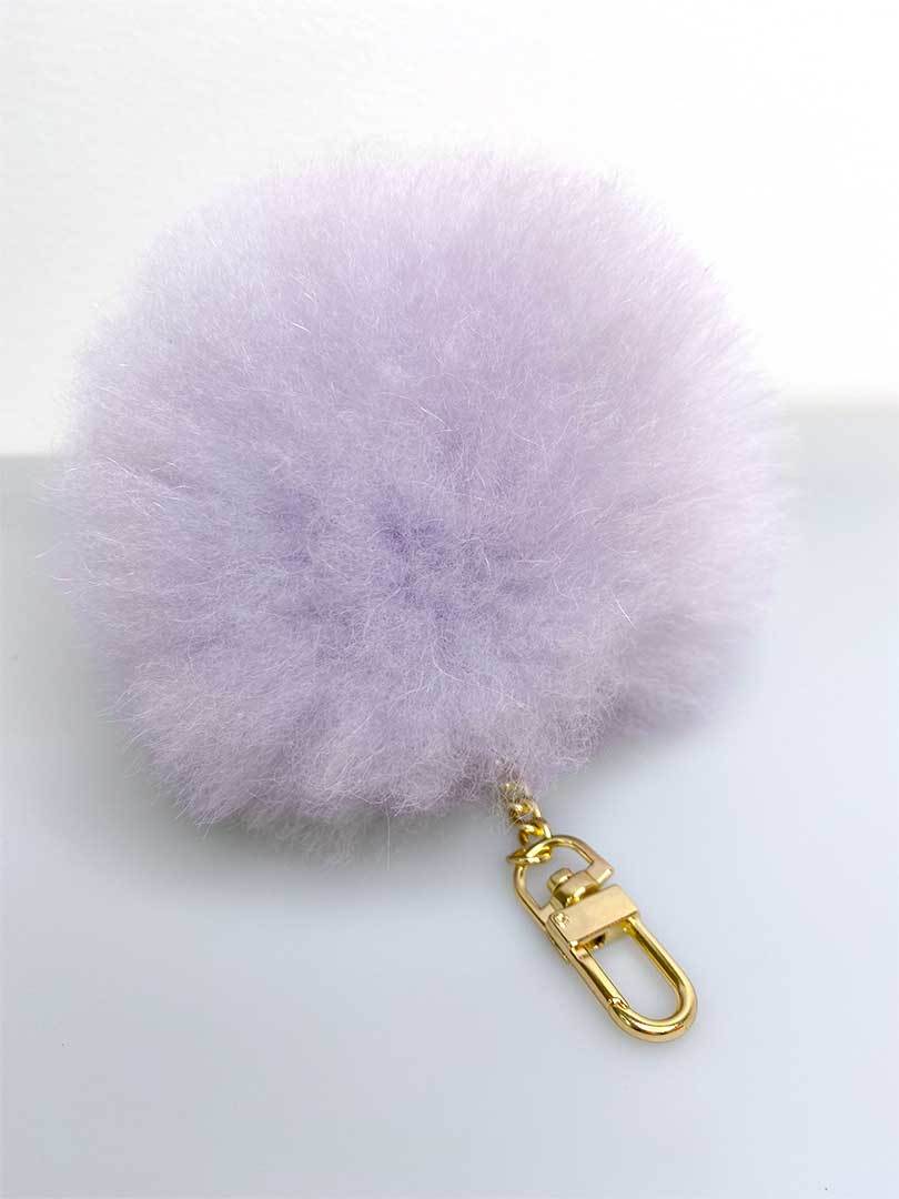 Alpaca Fur Pompom Keyholder - Soft Lilac - 1