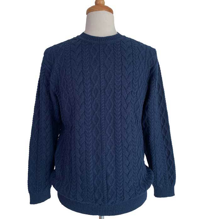Ronaldo Cable Sweater - Navy - 1