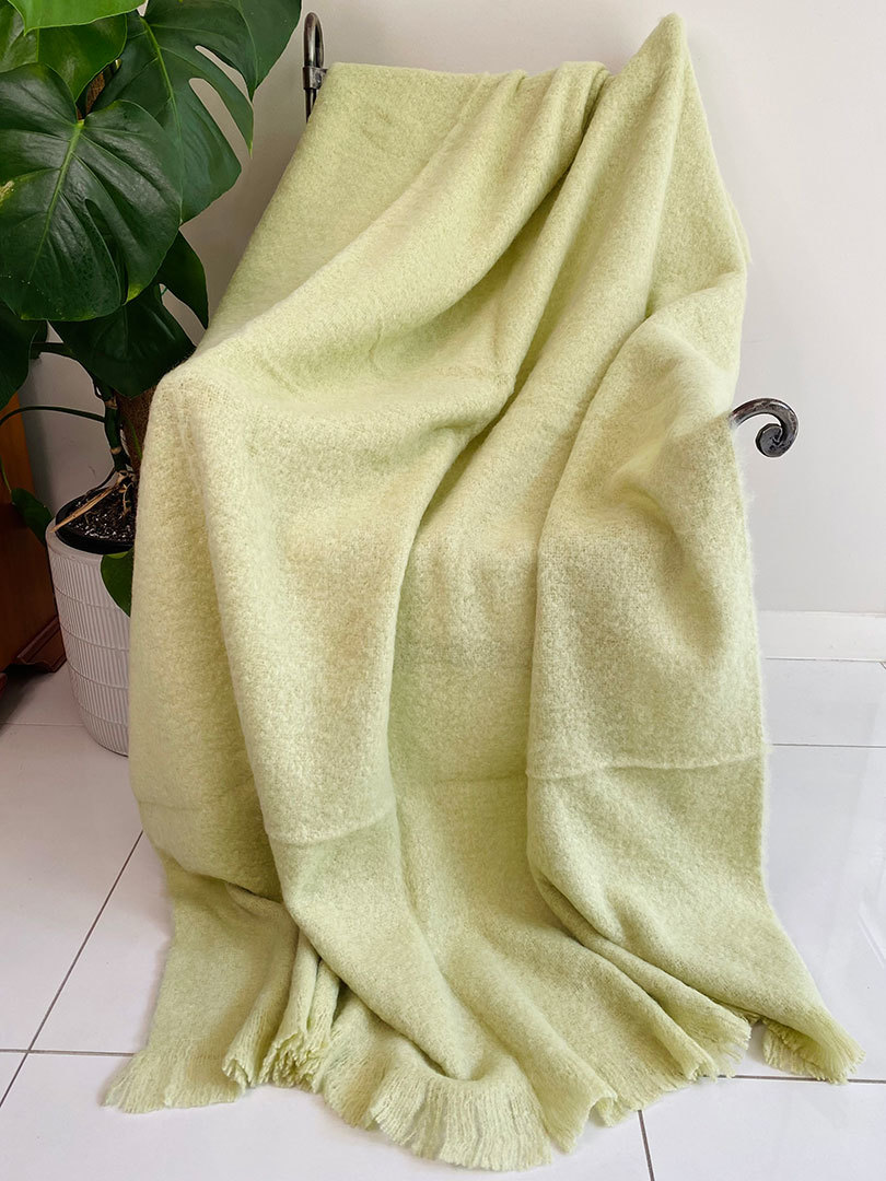 Alpaca Brushed Throw  Avocado - 1