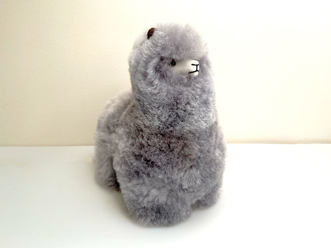 Alpaca Huacaya Figure 22x18cm - Grey - 1