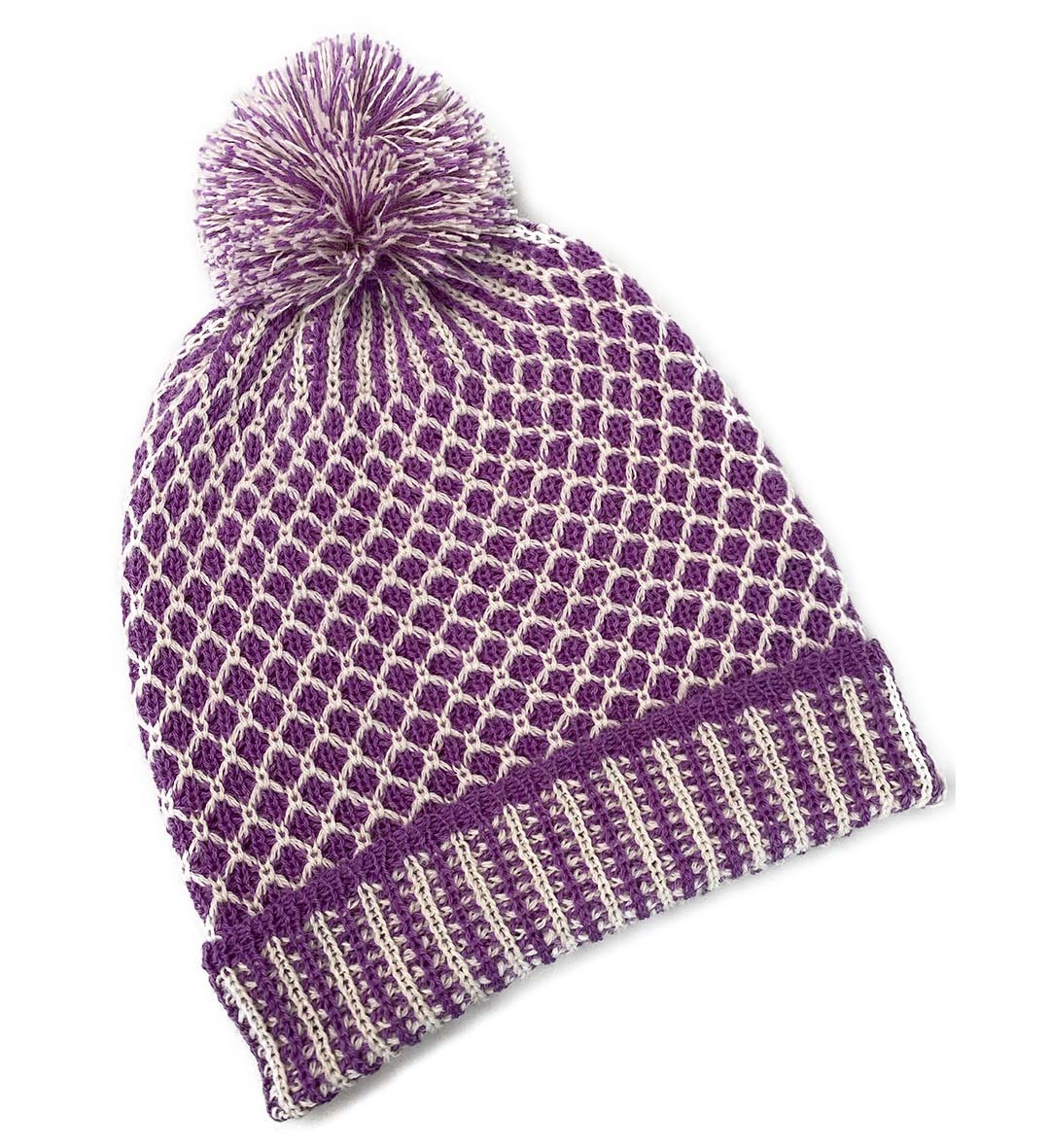 Nogal PomPom Beanie Lilac/Cream - 1