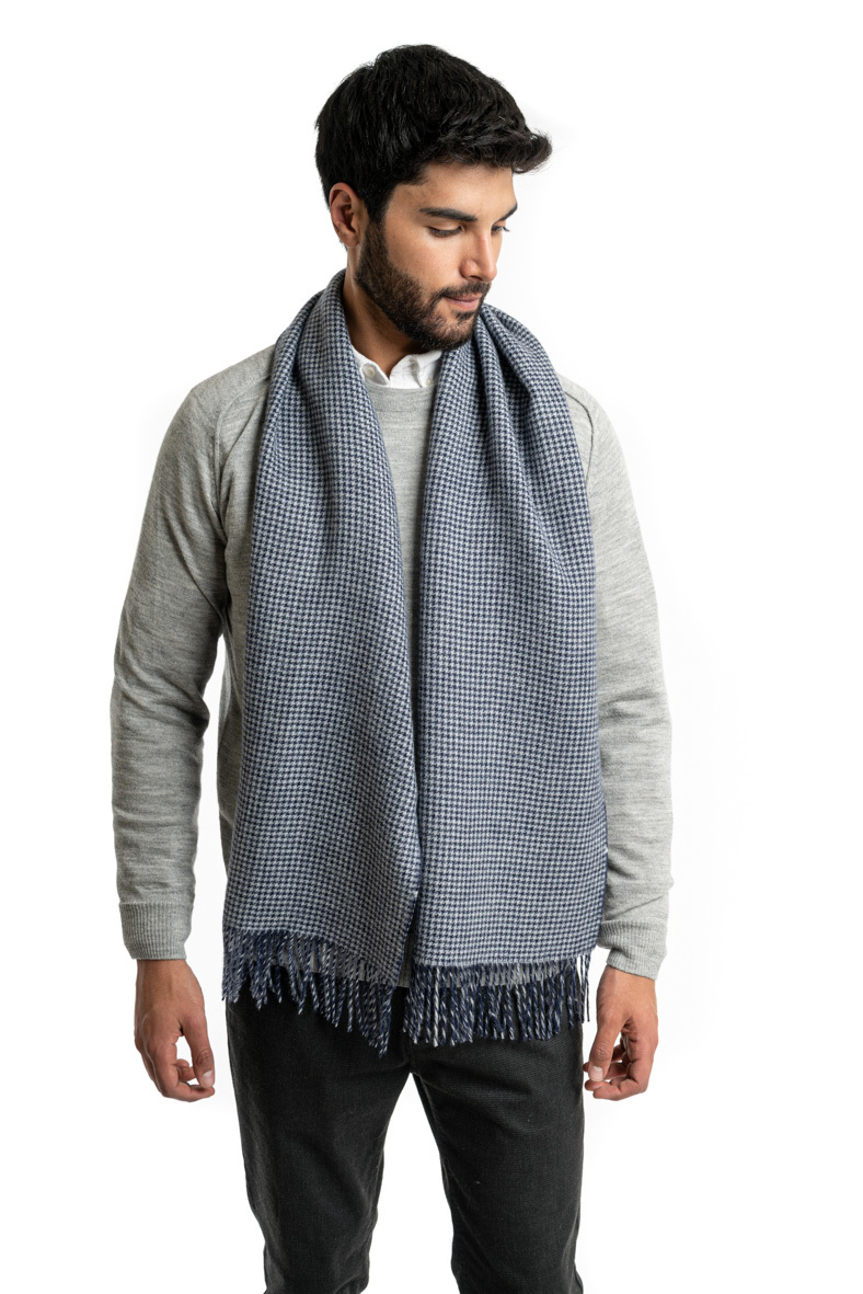 Alpaca Classic Scarf - Nombre Double Sided Navy - 3