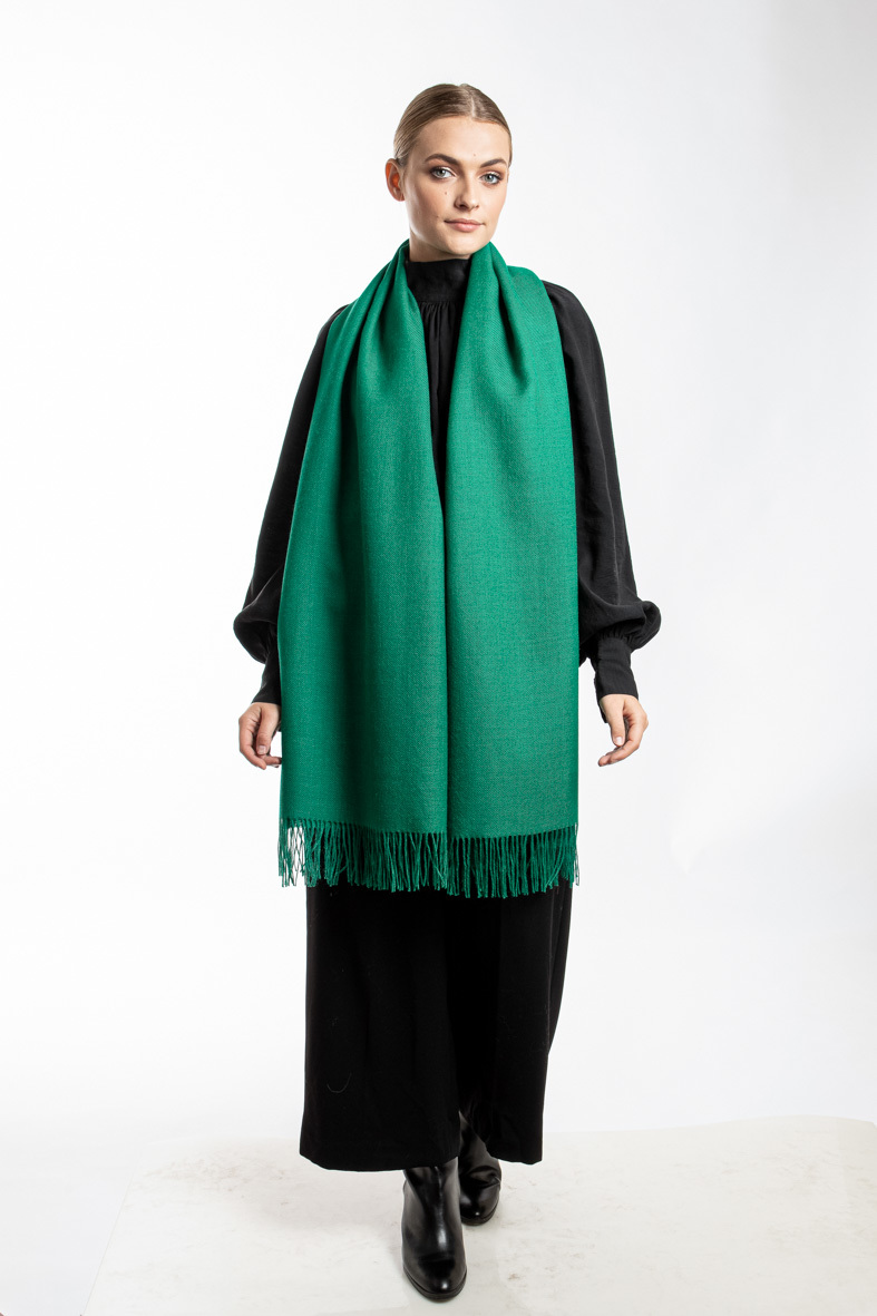 Classic Shawl - Emerald Green - 1