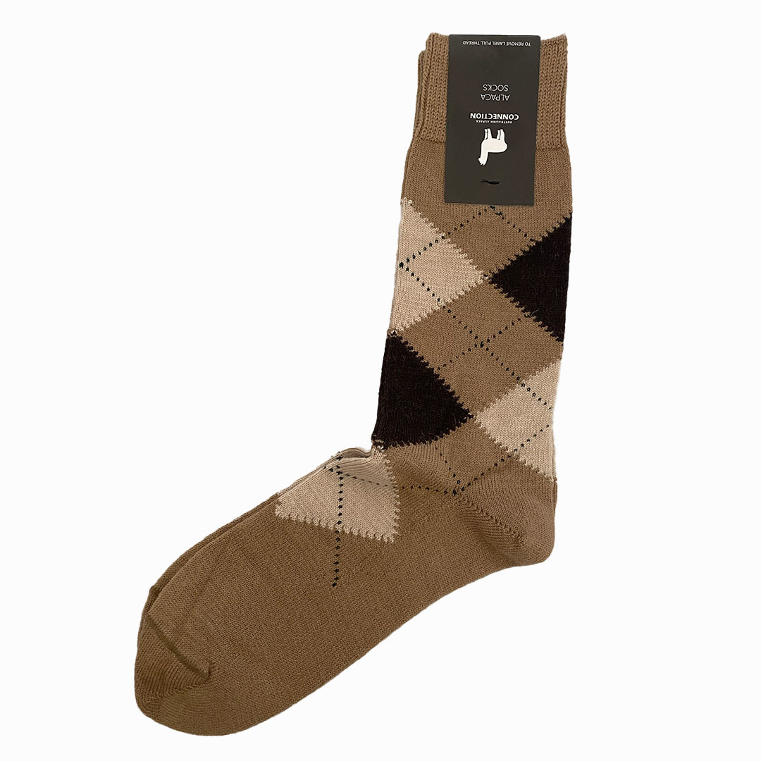 Argyle Sock - Camel - 1