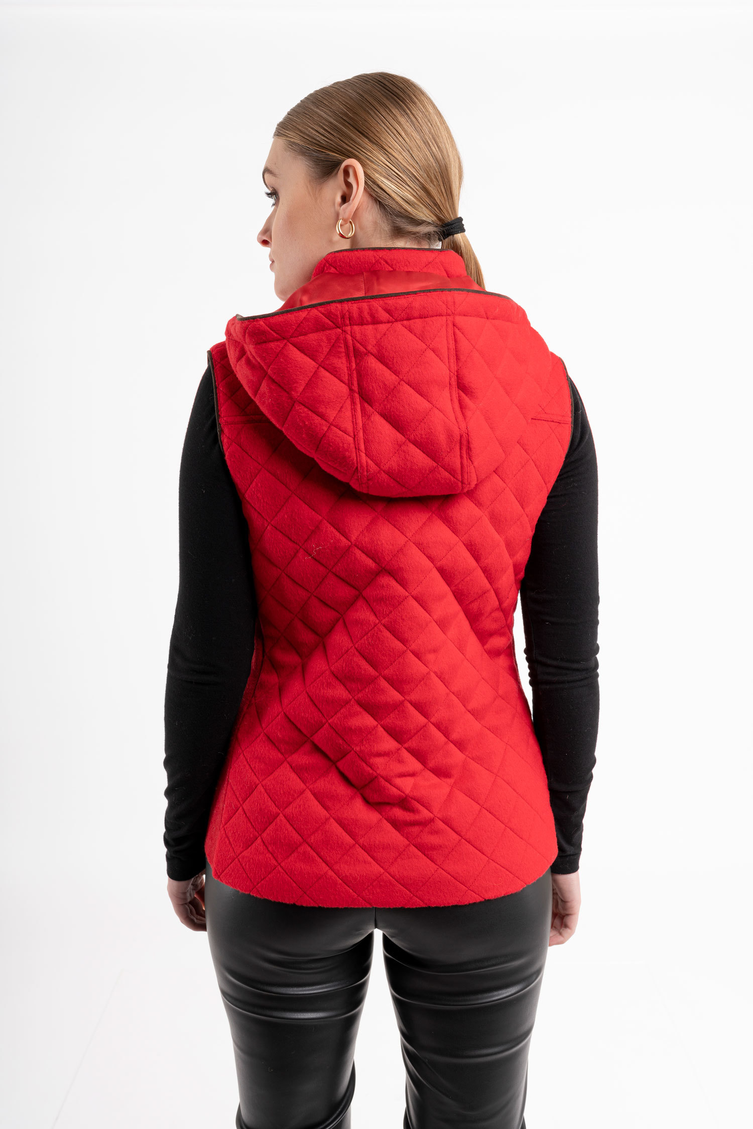 NEW - Ladies Quilted Vest - Red - 3