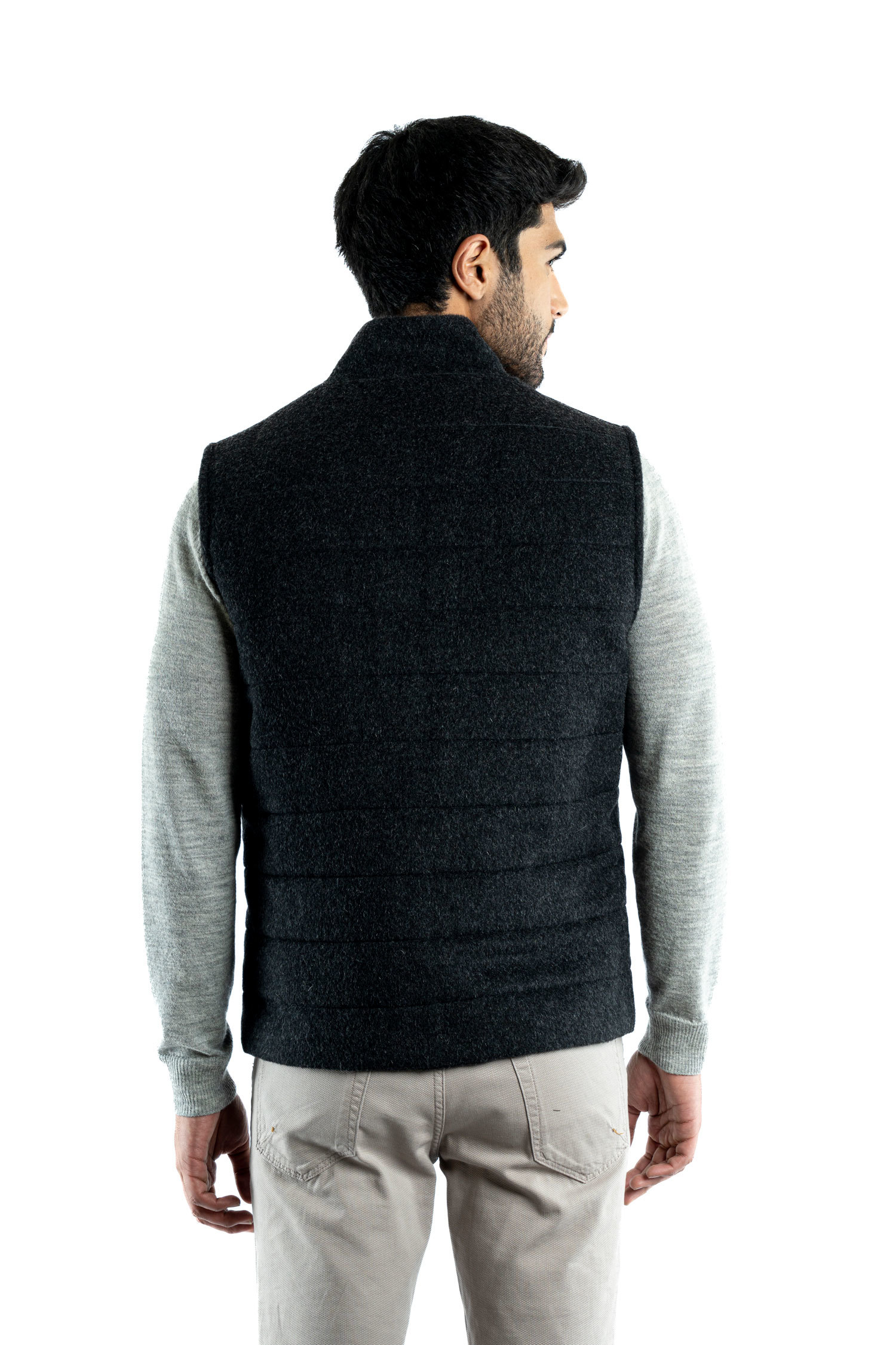 NEW - Mens Quilted Vest - Charcoal - 2