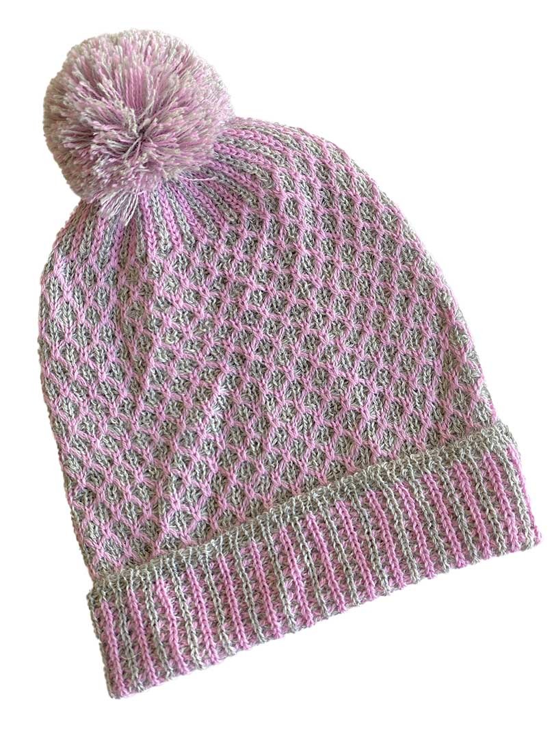 NEW - Nogal PomPom Beanie Pink/Grey - 1