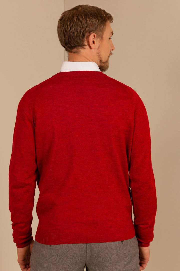 ROYAL ALPACA THEO SWEATER - ROSSO - 2