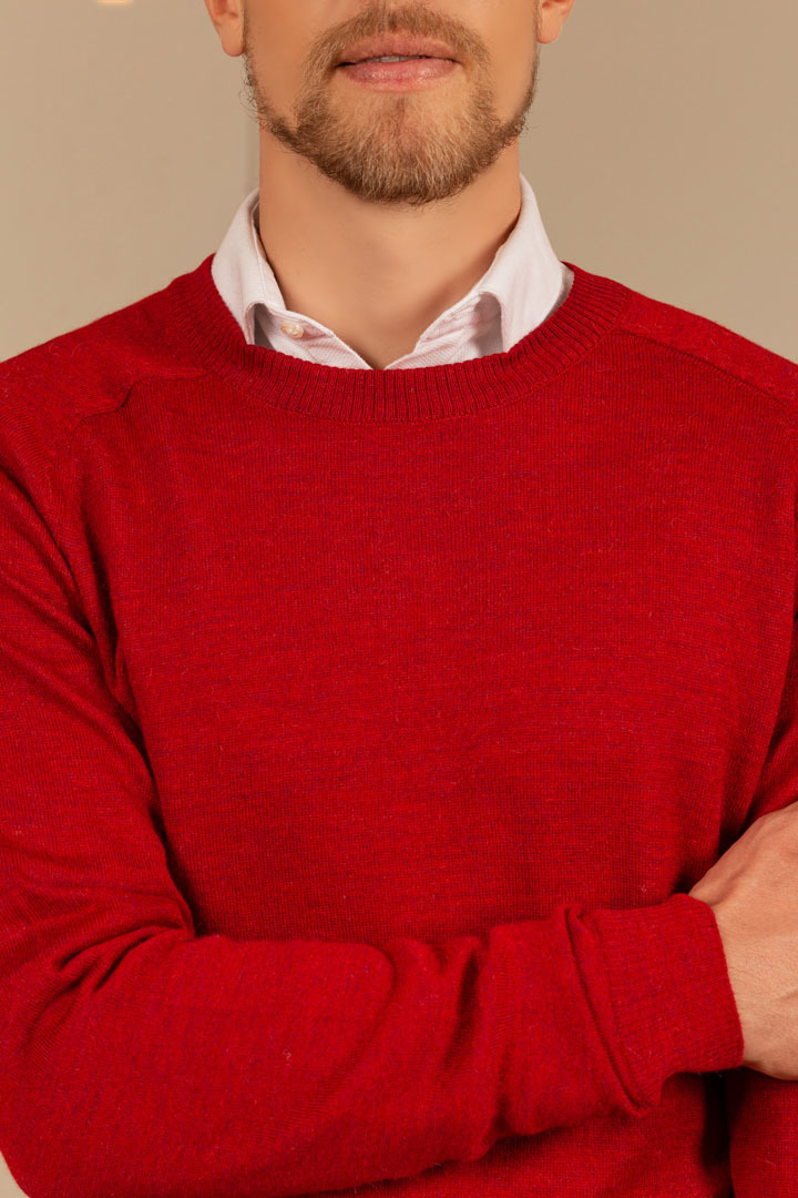ROYAL ALPACA THEO SWEATER - ROSSO - 3