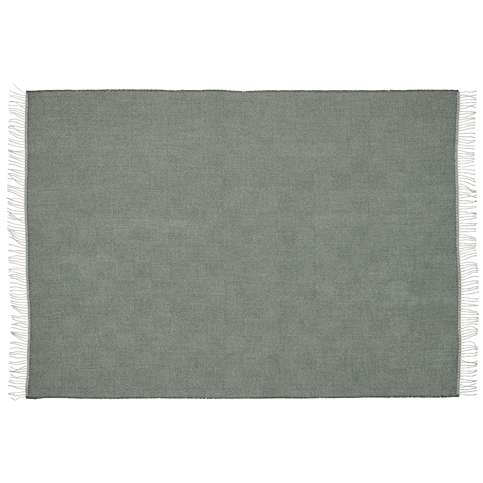 100% Baby Alpaca Throw  - Light Grey / Pine Diamond - 2
