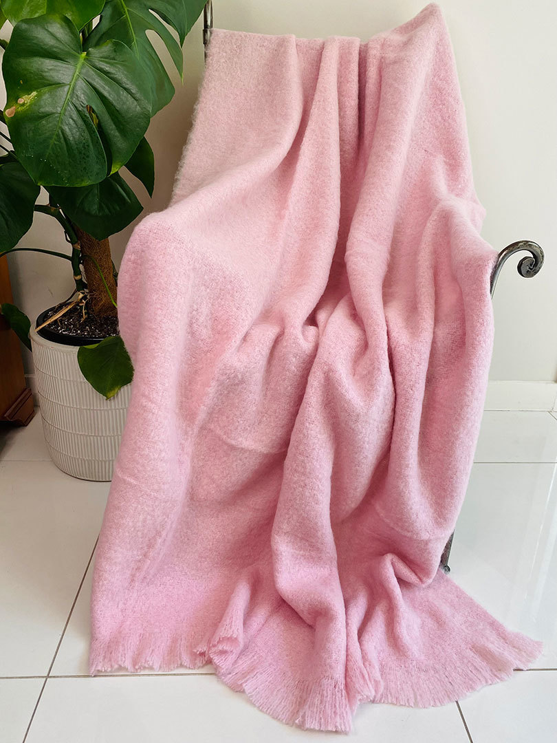 Alpaca Brushed Throw  Candy Pink - 1