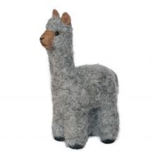 Needle Felted Alpaca Huacaya Small - Silver - 1