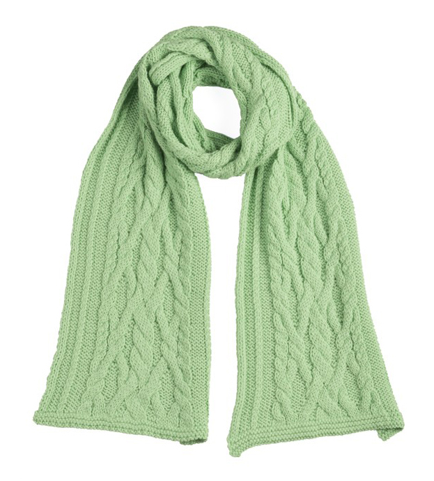 Chunky Cable Knit Scarf - Mint - 1