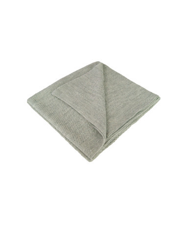 Baby Alpaca Knitted Blanket/Shawl - Silver Grey - 2