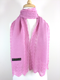 Lace Edge Scarf - Pink - 1