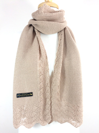 Lace Edge Scarf - Champagne - 1