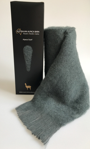 Brushed Baby Alpaca Scarf - Grey - 1